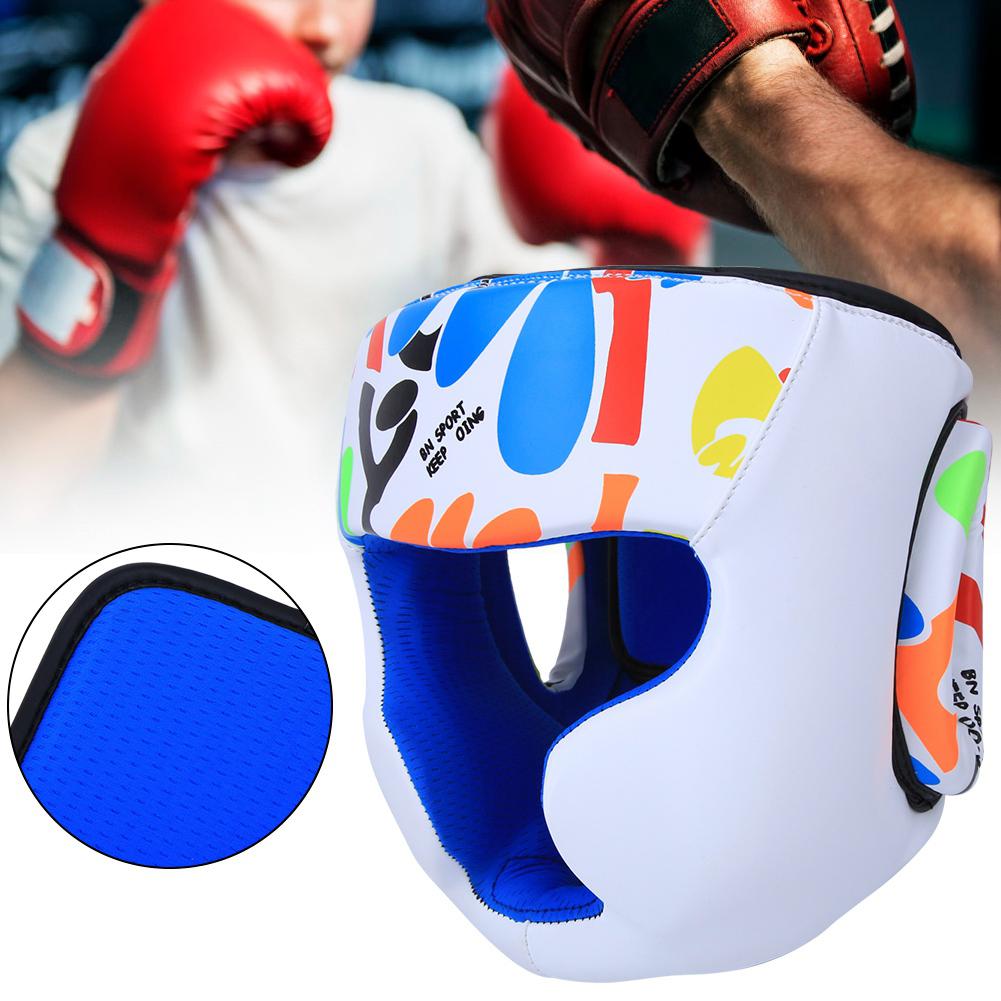 BN FIGHT Graffiti Kinderhelm Kopfschutz Schutzausrüstung für Boxen Muay Thai Taekwondo Training Größe S weiß