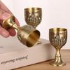 Mini Shot Spirits Glass, Alloy Vintage Relief Castle Goblet, European Style Portable Vodka Tumbler, Gift Travel Souvenir, 1pcs