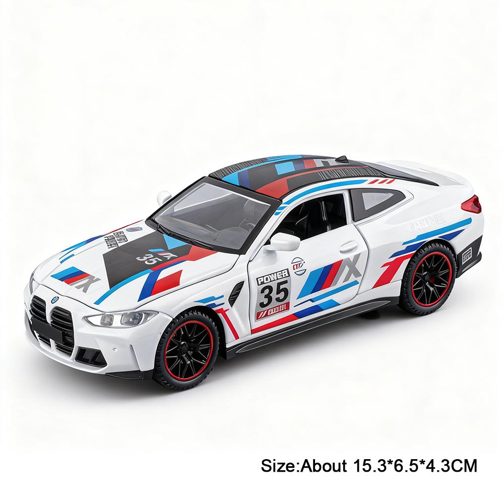 1:32 Scale M4 300SL Track Version Car Model Toy Metal Diecast Music Light Pull Back Miniature Vehicle Models Kids Metal Ornament