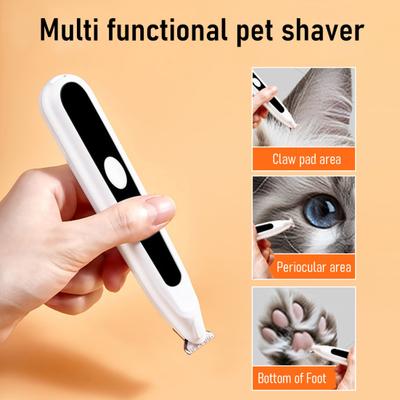 Aparador de Patas de Cachorro Baixo Ruído Lâmina Larga Aparador de Patas de Pet Elétrico Sem Fio Clippers de Higiene para Patas Orelhas Rosto Traseiro