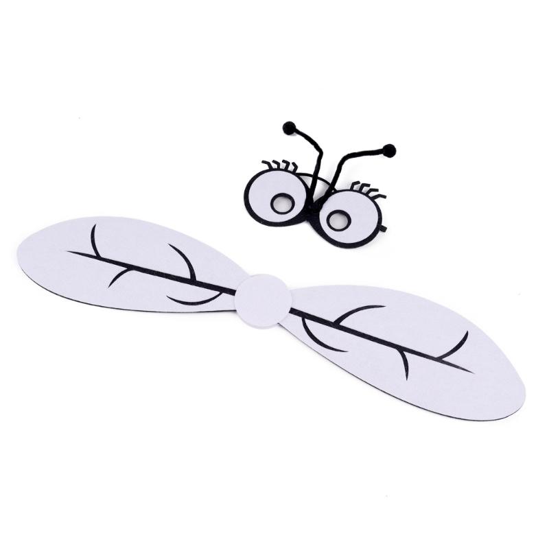 

Bugs Wing with Fly Mask Insect Costume Halloween Cosplay Costume for Adult Kids 2Pcs Fly Costume Accessories 1