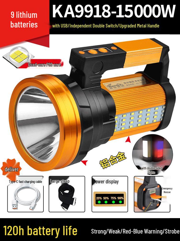 Rechargeable High-Power LED Xenon Spotlight: Super Bright, Long Range, Handheld for Outdoor, Home, Patrol & Mining