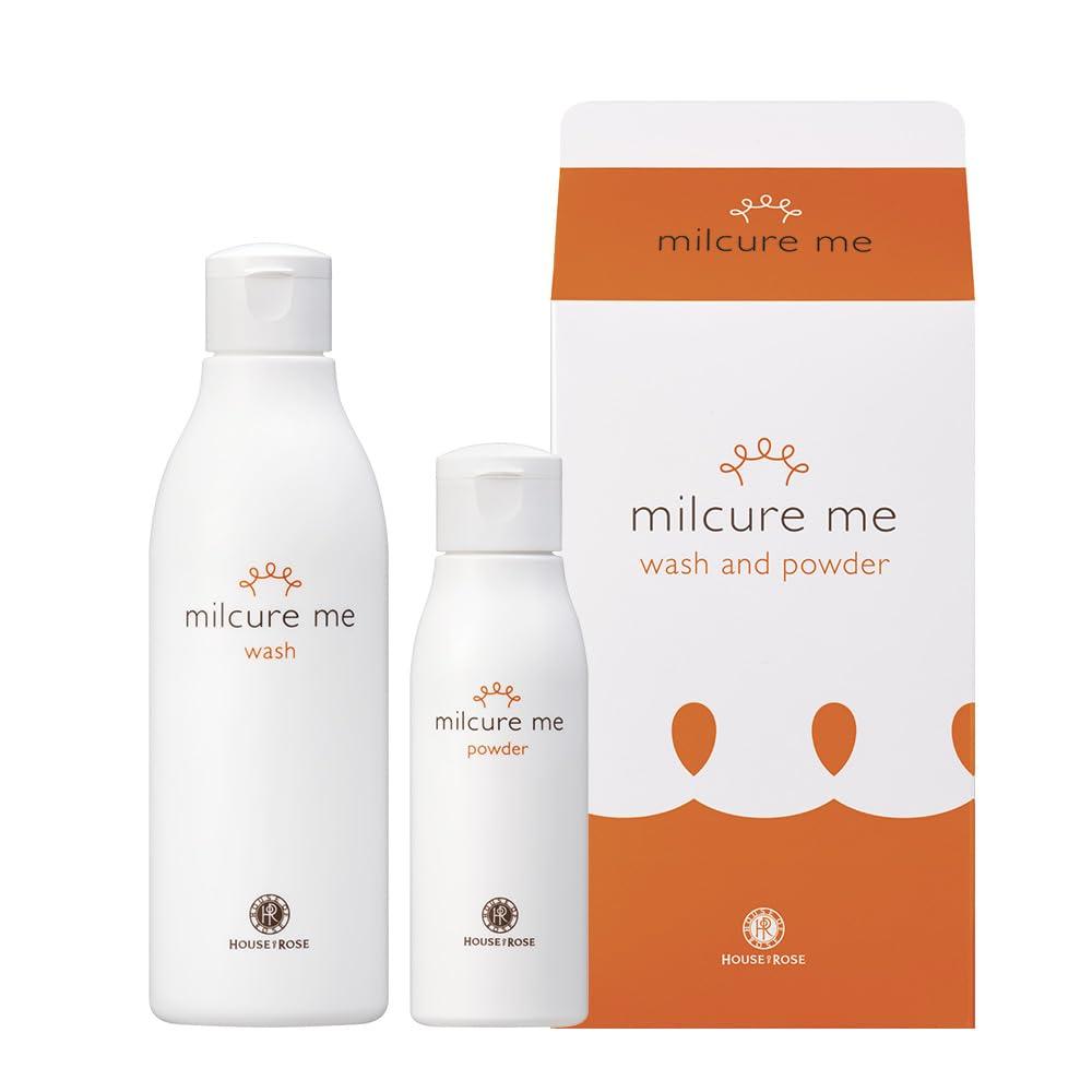 House of Rose Milcure Me Wash & Powder Facial Cleanser: Liquid 250mL & Powder 50g Set (Mix together for exfoliation)