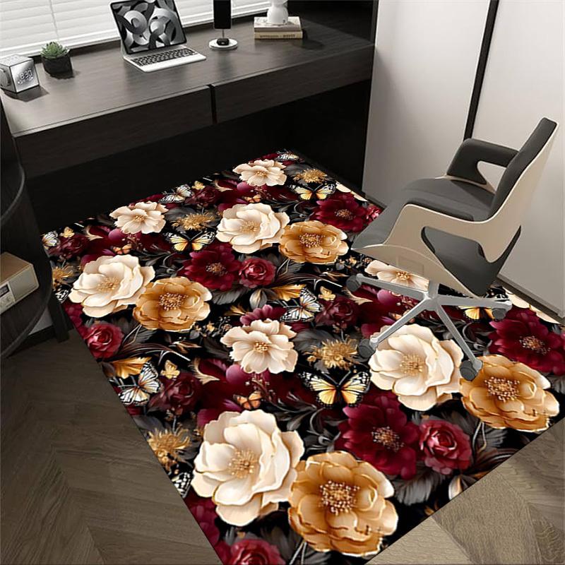

1PC Floral Butterfly Extra Large Non-Slip Floor carpet, Office, family, bedroom, Studio - Large Area Rug Indoor Rugs, Vibrant Colors-A288 60cm by 90cm