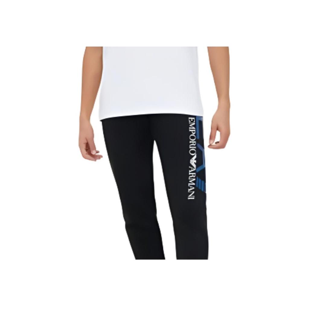 Emporio Armani SS23 Logo Letter Print Drawstring Cuffed Knit Joggers Men Bottoms Black 3RPP56-PJLSZ-1200