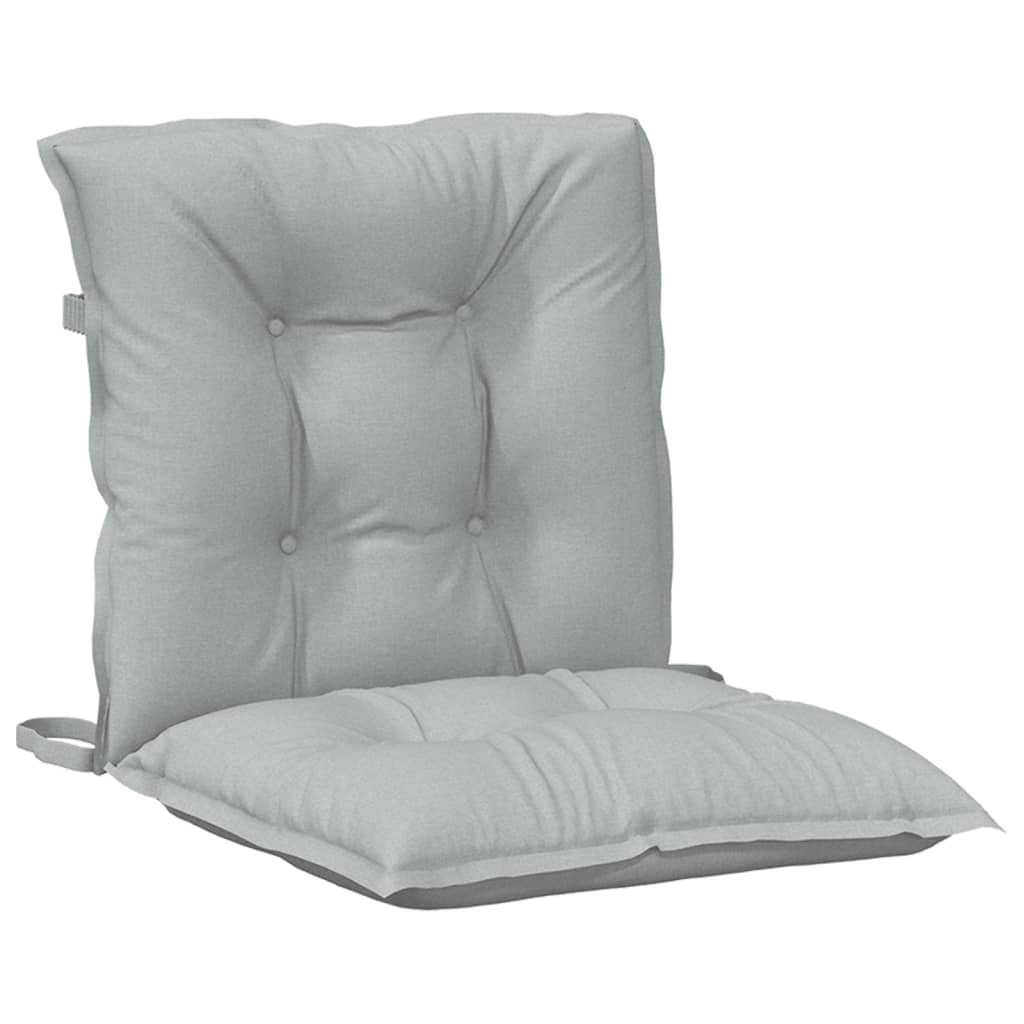 Low Back Chair Cushions 6 Pcs Light Grey Melange 100 X 50 X 7 Cm Fabric