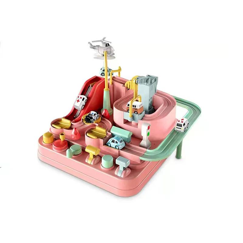 Children's Puzzle Car Space Track Toys Mini Rail Toy Kids Montessori Racing Train Mechanical Adventure Table Game Baby Gifts