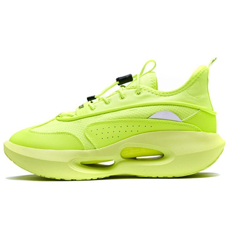 361 HOURGLASS Time Woven Mesh Non Slip Lightweight Low Top Basketball Shoes Men's Fluorescent Yellow 572311121-2