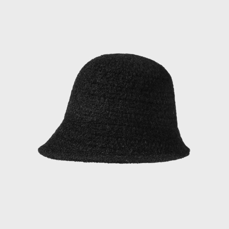 

Fisherman Hat Women s Autumn Winter Knitted Bucket Hat Basin Hat чорний