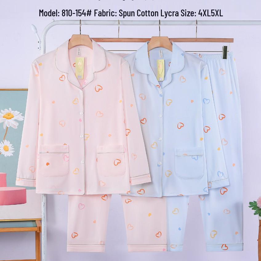 Dingdang Guifei Zweiteiliges Herbst/Winter Damen-Pyjamaset: Umlegekragen, Langarm, Bequeme lange Hose, Modische lässige Homewear.