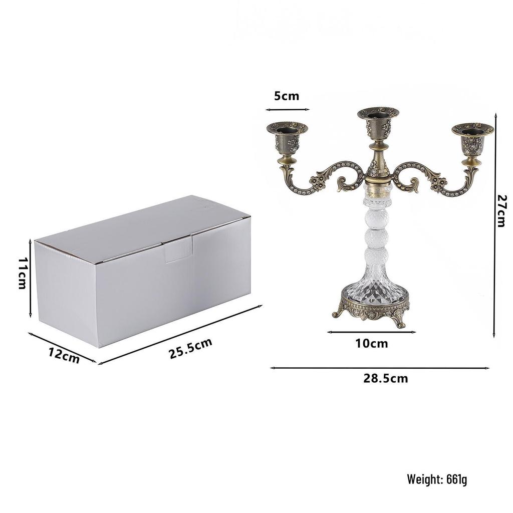 Elegant European Crystal Candelabra - Three to Five-Head Decoration for Weddings and Dining Tables