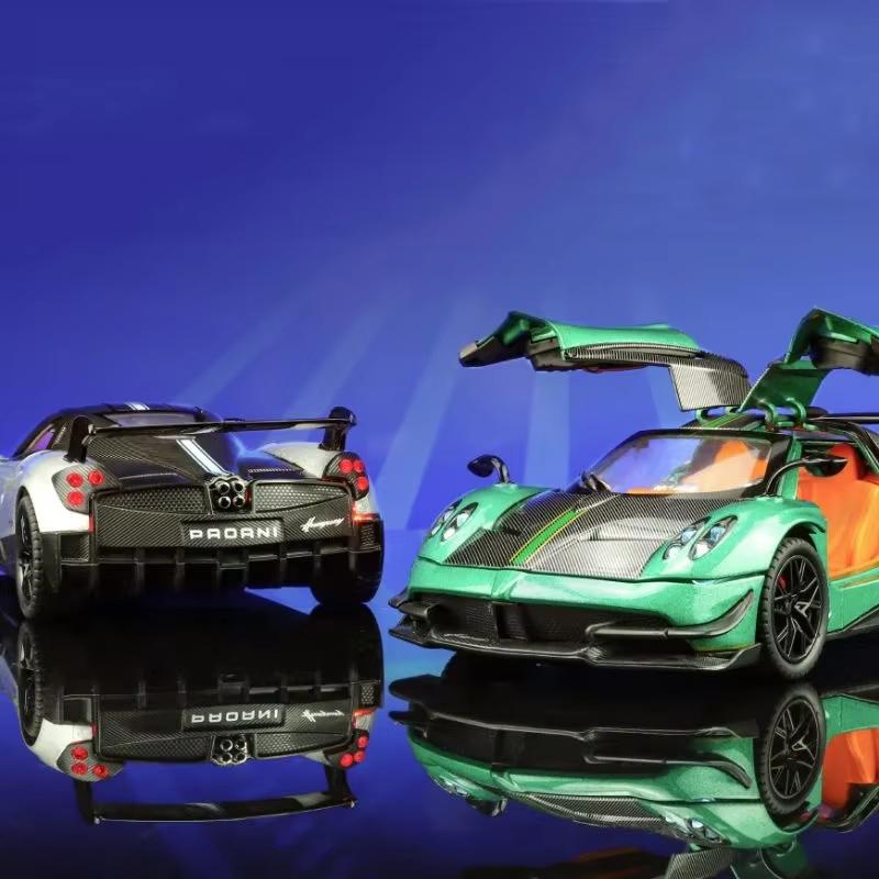 1:24 Pagani Huayra BC Alloy Sports Model Diecast Metal Racing Car Vehicles Model Simulation Sound Light Collection Kids Toy Gift