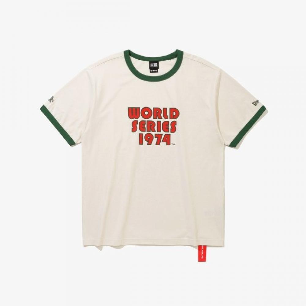 New Era Oakland AThleTics World Series Ringer T shirT Cream 15147504 OPEN WHITE/L