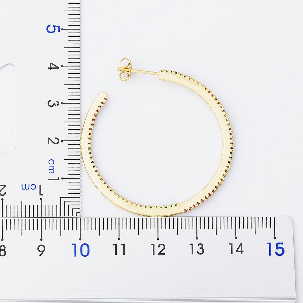 New Arrival Big Circle Colorful Color Charm Bohemia Earrings Top Quality Copper CZ Jewelry For Female Party New Year Gift
