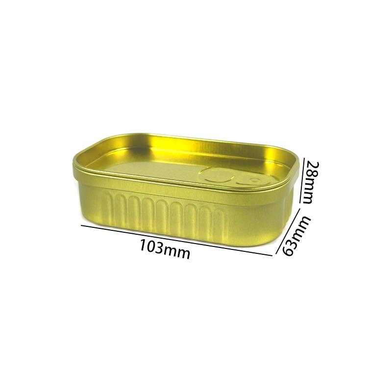 Tinplate Mini Metal Box Creative Sardine Can Shaped Storage Box Portable Metal Material Jewelry Pill Cases Portable Tin Boxes