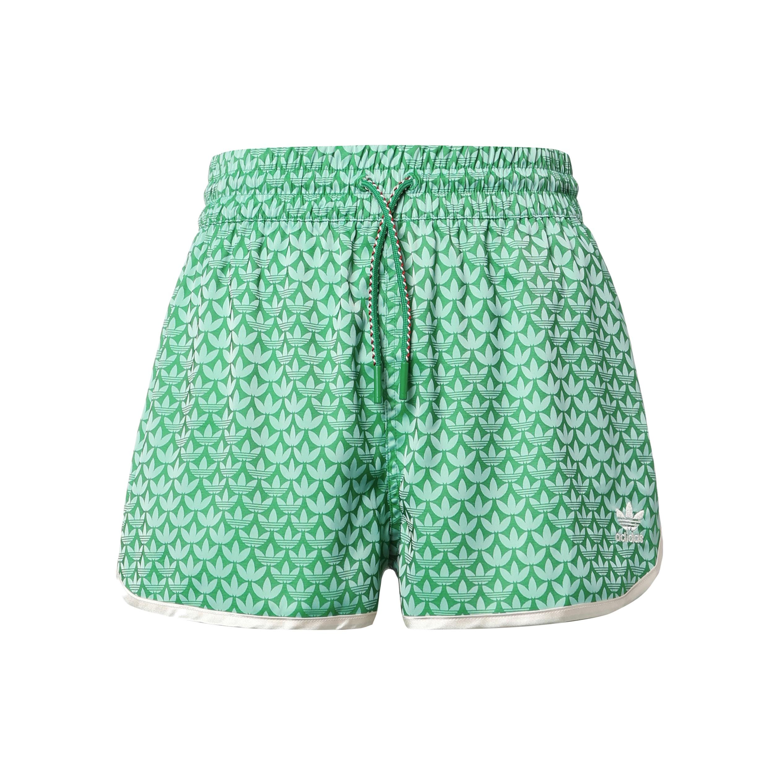 (WMNS) adidas Adicolor High Waist Monogram Short Green Women s IK7888 XS