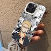 H-Haikyu!! Anime Tsukishima Kei Phone Case White IMD Colorful Silver Suitable soft case for iPhone 16 15 14 13 12 11 XS Pro Max