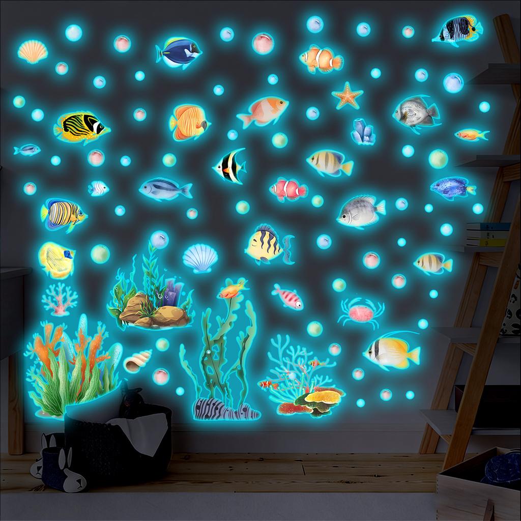 Night Light Underwater World Bedroom Bathroom Living Room Balcony Wall Decoration Stickers