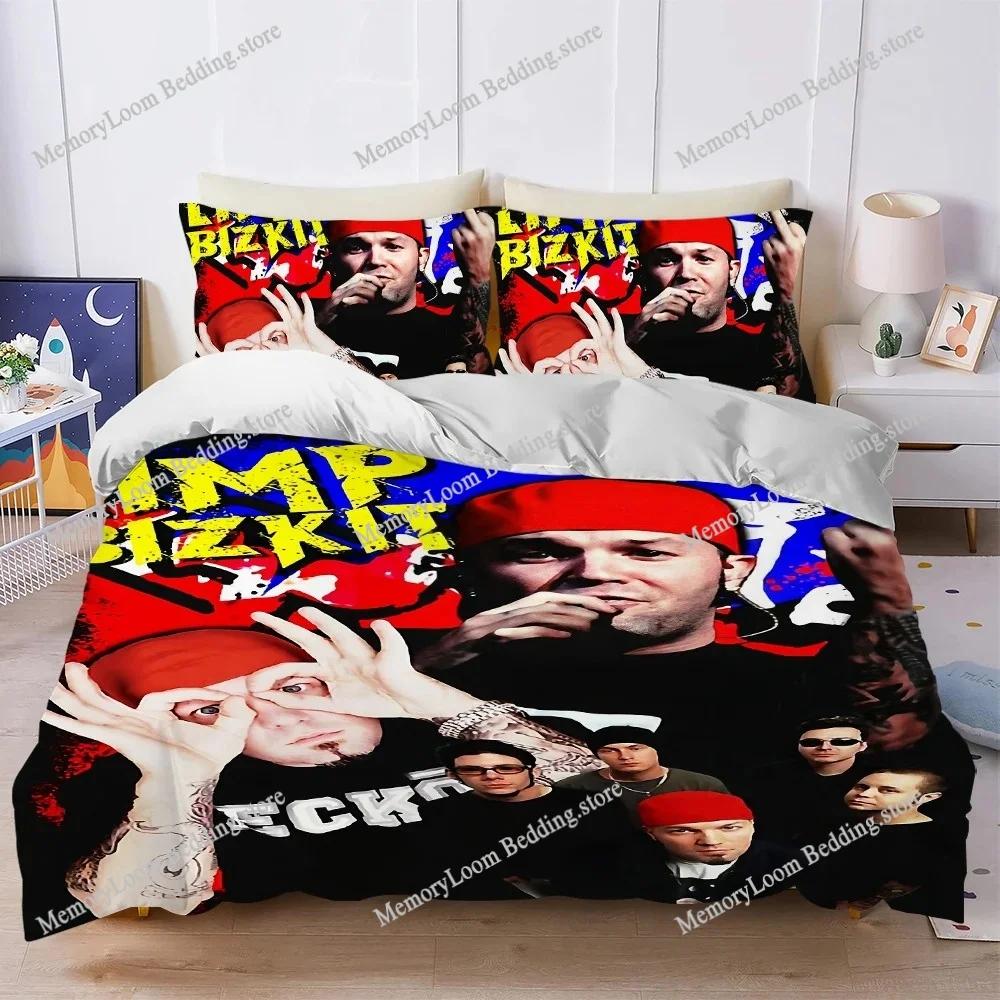 Rock Band L-Limp Bizkit Set Copripiumino Musicale Biancheria da Letto Morbida Cotone Lavabile Letto Quattro Stagioni Dormitorio Studenti Tessile per la Casaextile9
