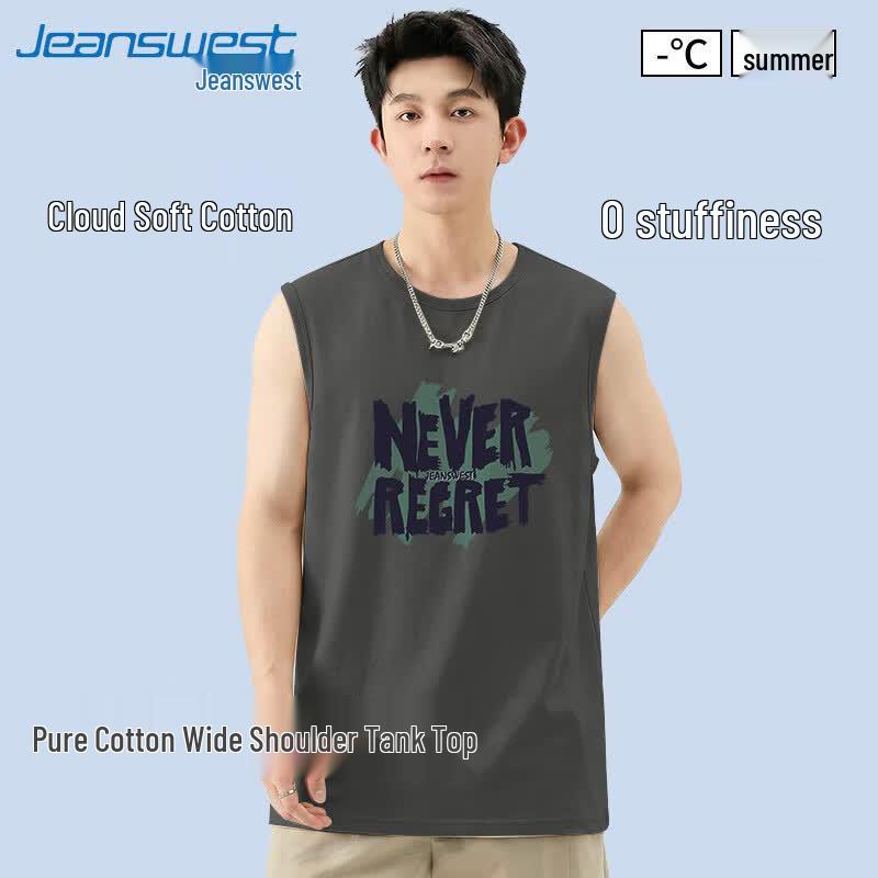 Jeanswest Men s American Style Cotton Graphic Tank Top 4XL