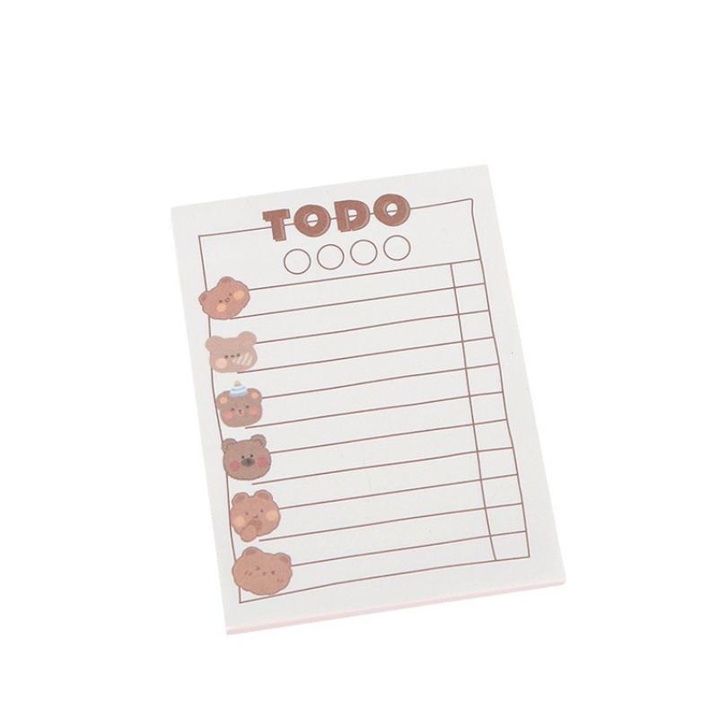 Kawai Stationery Bear Notebook 50 Page Small Portable Tearable and Adhesive Paper Lovely Office Student Plan Message Notes