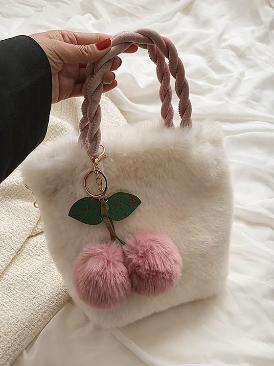 Women's Korean Style Fluffy Handbag - Cute, Simple, and Sweet Underarm Crossbody Bag for Autumn and Winter In Snow White