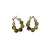 Retro Peacock Agate Jade Earrings with Irregular Marbled Texture