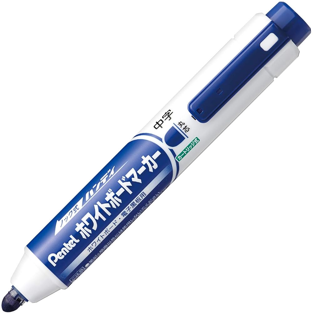 Pentel Knock Handy Whiteboard Marker, Round Core, Medium, Blue [1] MWXN5M-C