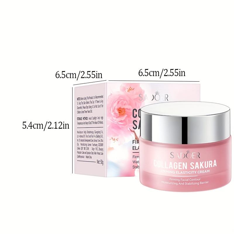 50g Kollagen Sakura Straffende Elastizität Gesichtscreme Feuchtigkeitsspendend, Geschmeidig, Zart Reduziert feine Linien Anti-Falten und Nicht fettende Hautpflegeprodukte