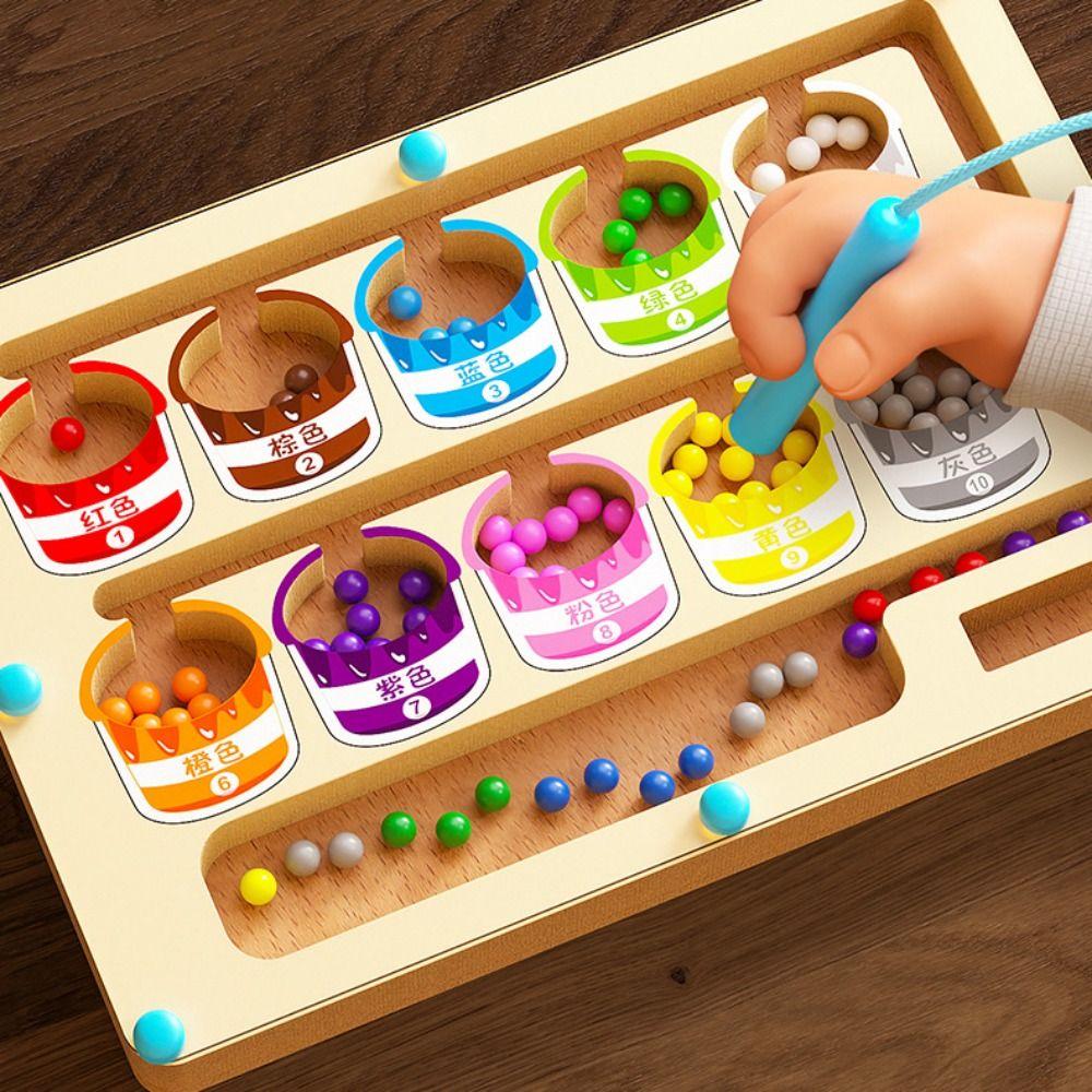 Puzzle Magnetic Color Number Maze Toy Bead Magnetic Sorting Travel Board  Christmas Birthday Gift