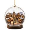 Hanging Holiday Decorations Christmas Crystal Ball Style Pendant with Rope, 2D Flat Acrylic Theme Pattern Decor Ornament for Tree Decoration