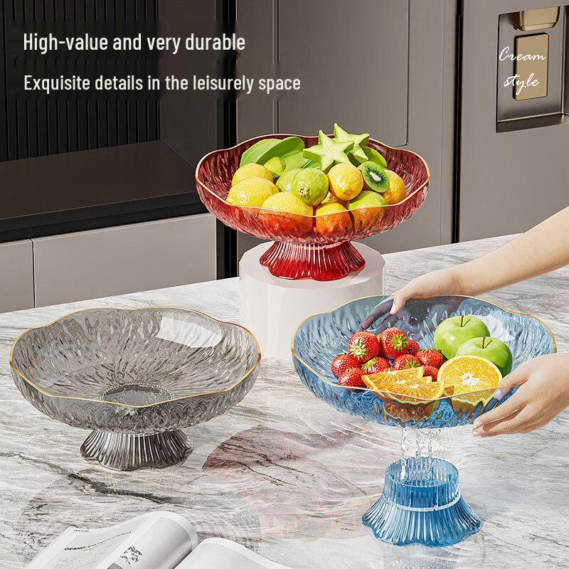 Ru Han Light Luxury High-Foot Draining Fruit Plate Set
