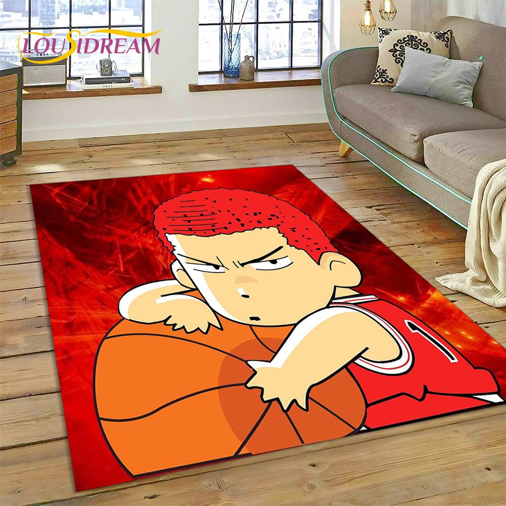 Cartoon Slam Dunk Basketball Anime Rug Carpet for Living Room Bedroom Home Decor,Floor Mat Non-slip Decoration for Sofa Doormat