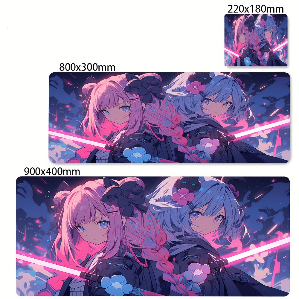 Cute Anime Girl Mouse Pad Pink Mousepad Big Kawaii Mouse Mat Computer Large Play Rubber Rug Girls Desk Mat Girls Beautiful