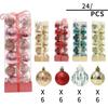 24pcs Creative 4/6cm Christmas Ball Set Plastic Gift Ball Xmas Tree Hanging Christmas Decorations Xmas Baubles Xmas Ball