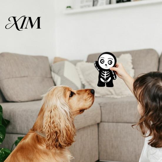 Interactive Dog Toys for Anxiety Relief Latex Skeleton Toy, Halloween Squeaky Chew Mummy Festive Holiday Pet Photo Props Bat Shapes, Toy Aggressive