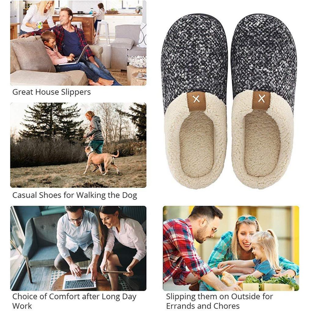 Men's Slippers, Couple's Slippers, Thick Soled Plush Slippers, Warm Slippers, Non Slip Slippers, Half Pack Heels, Indoor Cotton Slippers