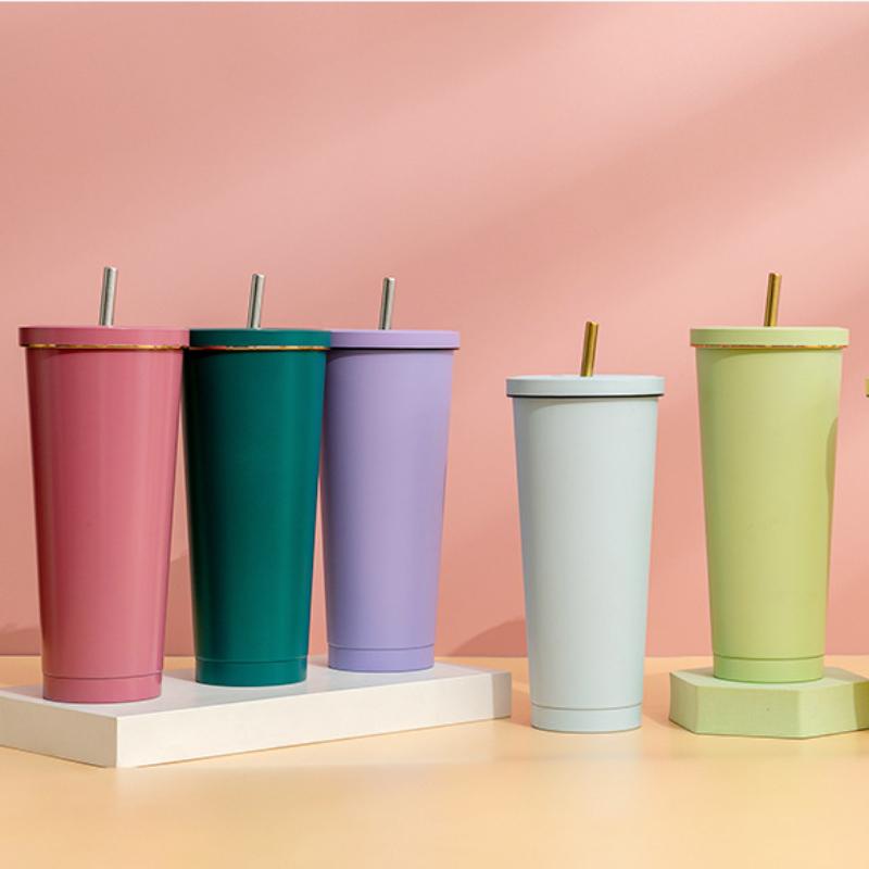 Stainless Reusable Cup Coffee Good Teaware Thermal Mug Thermos for Coffee to Go Drinkware Cup With a Straw Espresso Cups Tea Lid