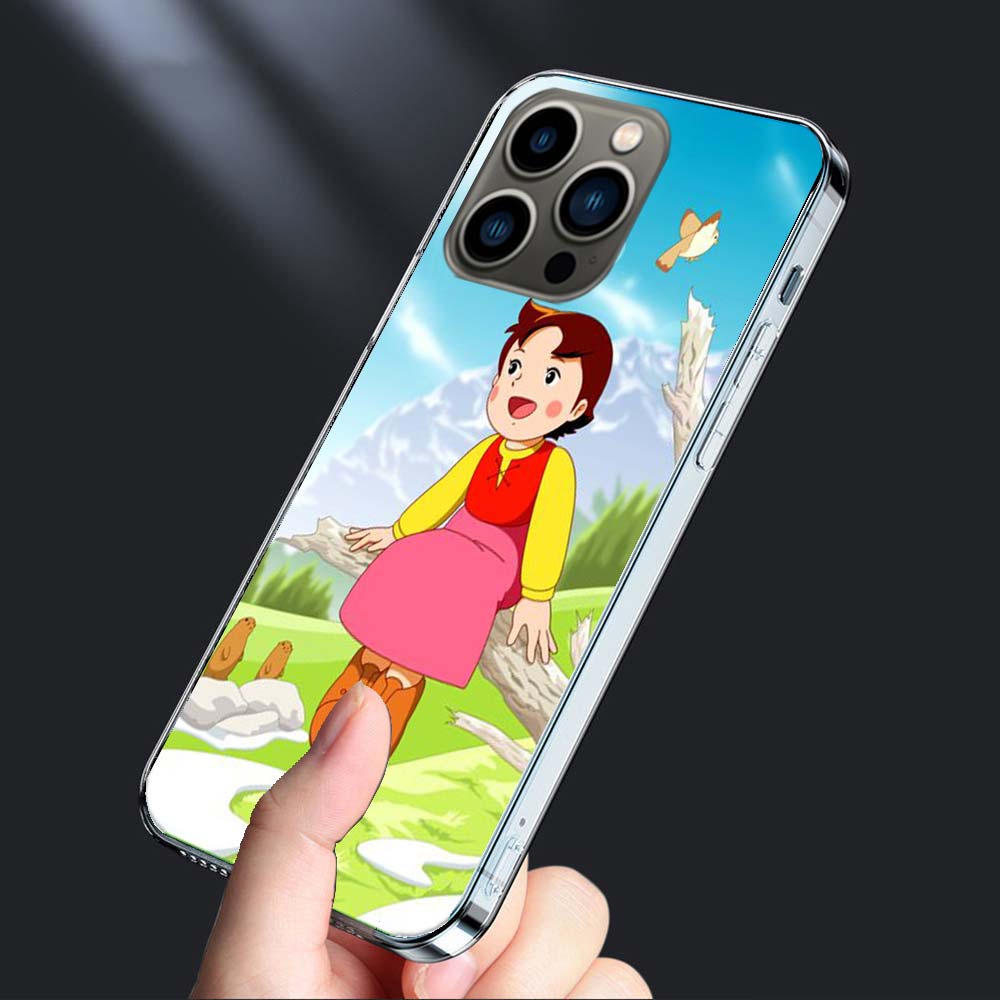 Heidi Cartoon Phone Case For Iphone 16E 15 Pro 14 Plus 17E 16 17 Pro Max Air 11 12 13 Mini Shockproof Capa Cute Cover TPU Cle