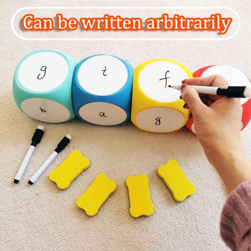 Kids Party Game Diy Blank Dice Toys Eva Write/Erase Reusable Big Dice Party Activity Props Blank Cube Parish Learning Materials