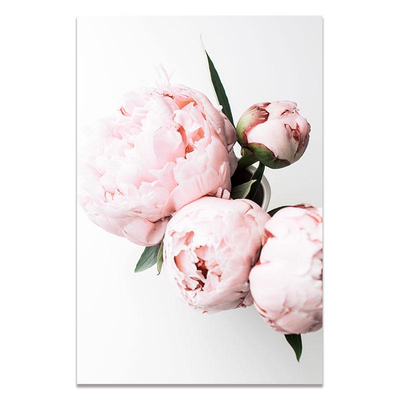 Scandinavian Style Flower Pictures Vase Wall Posters On The Wall Pink Canvas Painting for Living Room Modular Paintings Wall Art