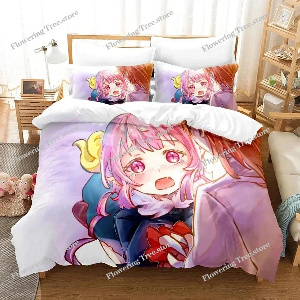 Set Letto Anime Stampato in 3D Miss Kobayashis Dragon Maid Kanna Ragazzi Ragazze Misura Singola Queen Copripiumino Federa Letto Bambini Adulti
