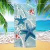 Seawater Starfish Plumeria Print Beach Towel Soft Quick Dry Towel Ocean Style Summer Beach Swim Travel