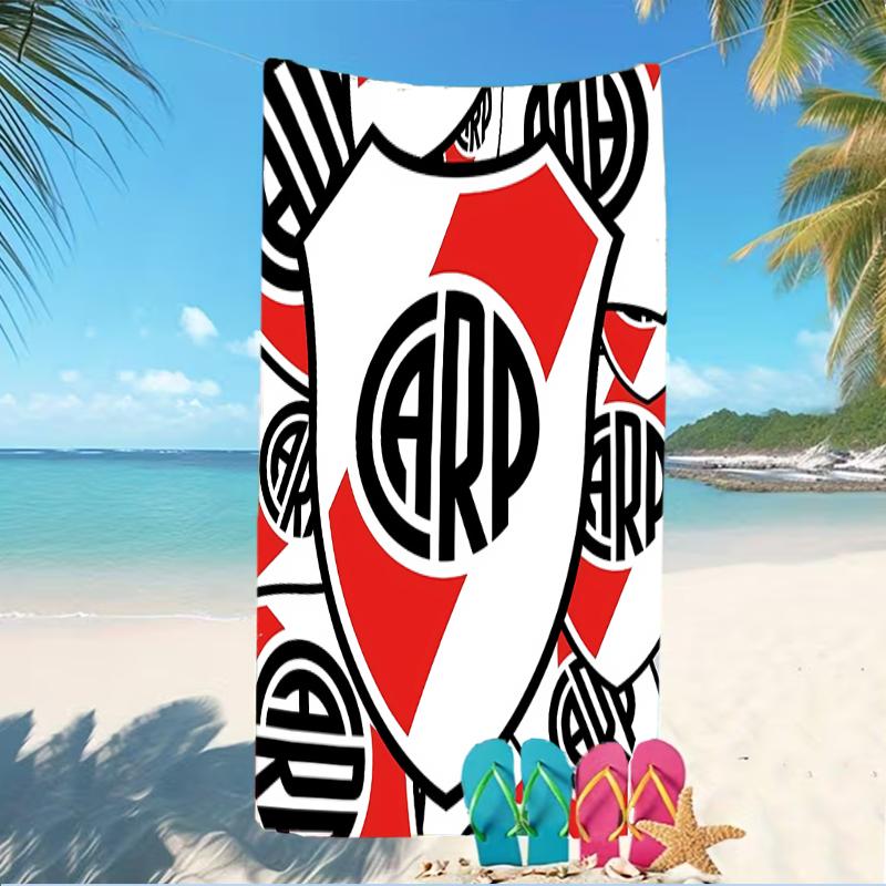 Beach Towel with Club Atlético River Plate Pattern - soft,absorbent,machine washable Lightweight&Modern,swimming,Travel Essentials