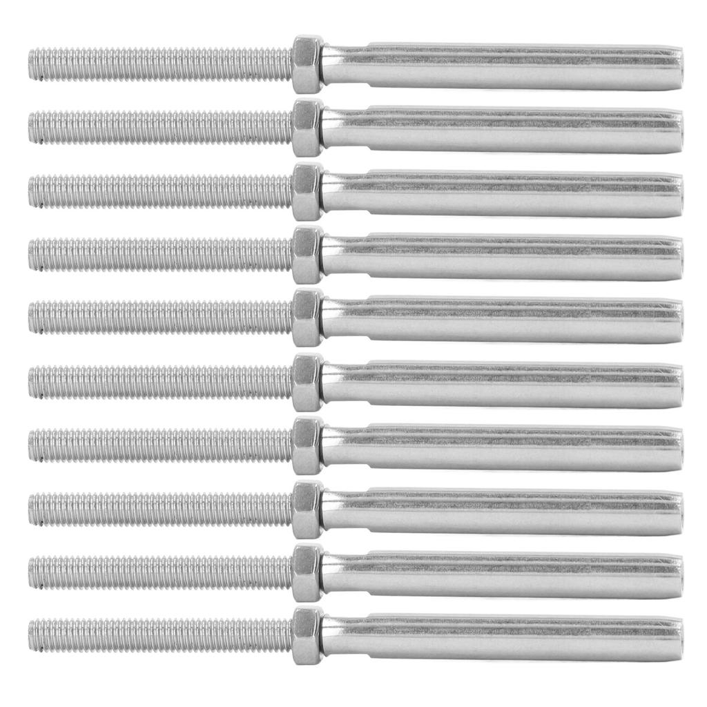 10 stk. Gjengepresse Treskrue Rustfritt Stål Kabelrekkverk Maskinvare Presse Treskrue Sett M10 5mm 0.2in