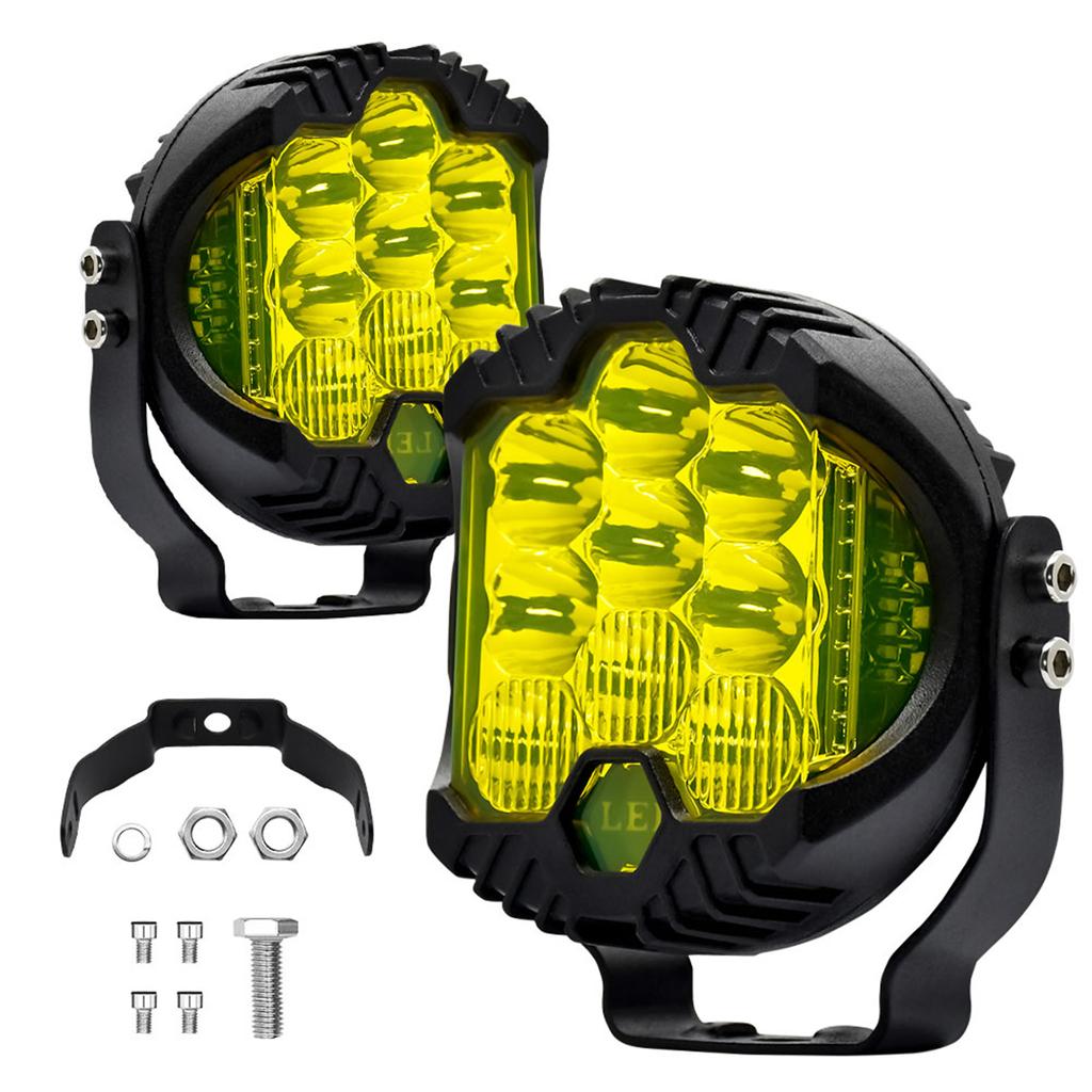 2PCS 3inch LED Driving Light 75W 15000LM Work Light Pods Spot Flood Combo Beam Fog Lamp Offroad