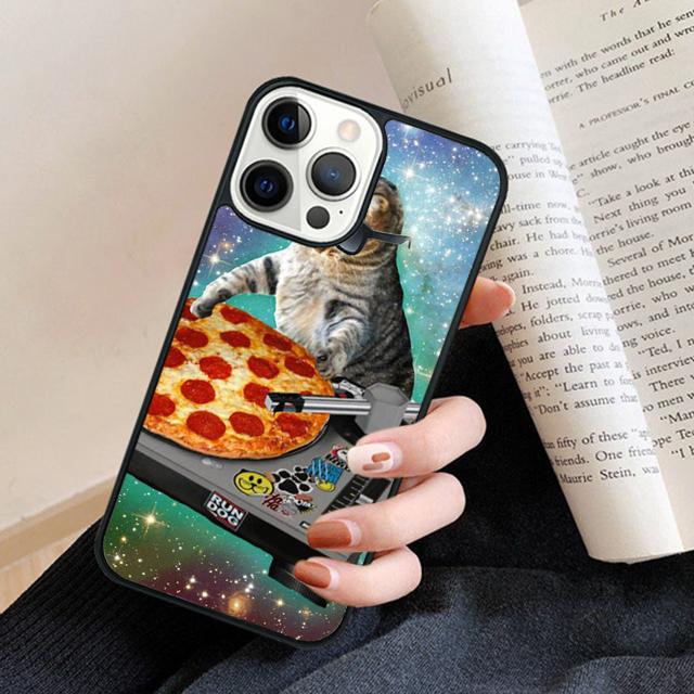 Cool Pizza Space Cat Phone Case Back Cover for IPhone 18 16 15 SE2020 14 13 11 12 Pro Max Mini XS XR X PlusS Fundas Coque