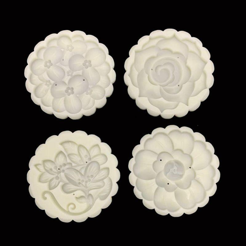 24TE Mooncake Mold 125g Flower Stamps Set Hand Made Bake Cranberry Bun Attachment for Mother'day Mother DIY Gadget