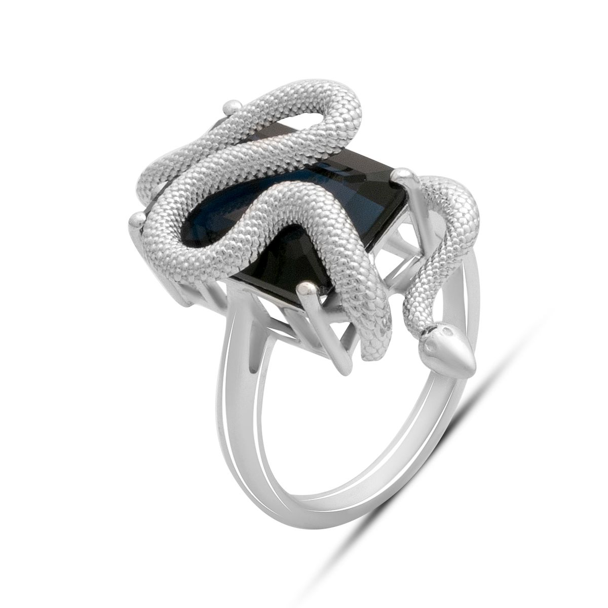 

Silver ring with nano sapphire 6.14ct, item weight 5.98 gr (2182450) 17 синій
