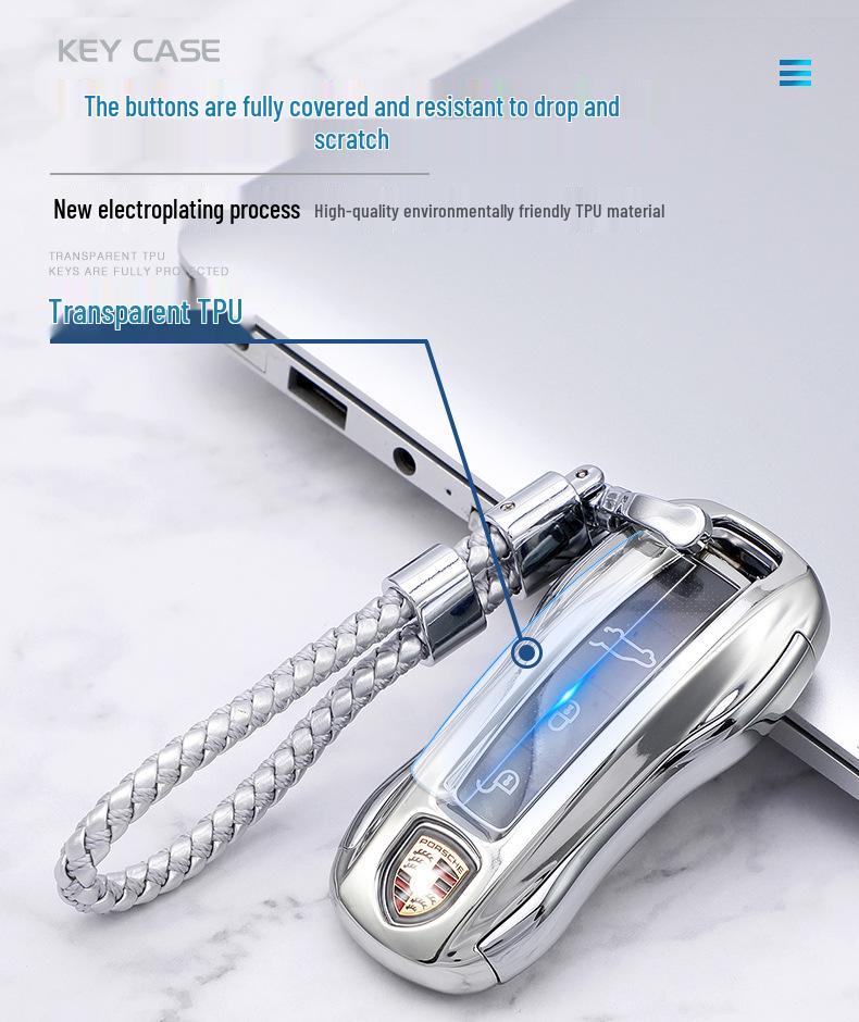 Porsche Key Cover for Cayenne, Macan, Panamera, & 718 - Protective Car Key Shell